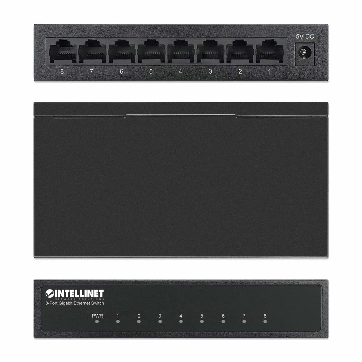 Intellinet Commutateur réseau (switch) Gigabit Ethernet 8 ports, format bureau, boîtier métal, IEEE 802.3az (Ethernet éc