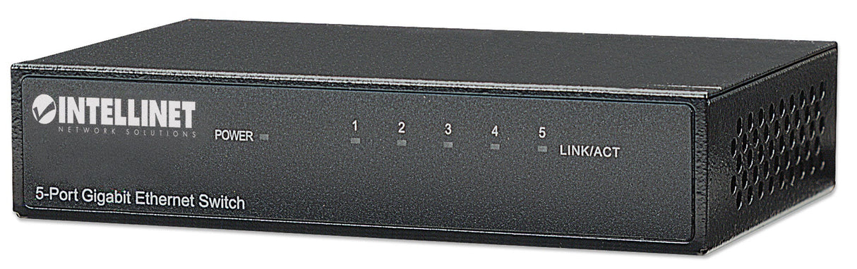 Intellinet Commutateur réseau (switch) Gigabit Ethernet 5 ports, format bureau, boîtier métal, IEEE 802.3az (Ethernet éco-énergétique), garantie de 3 ans dispositivo de redes 5 Gigabit Ethernet (10/100/1000) Toma de entrada de CC Si