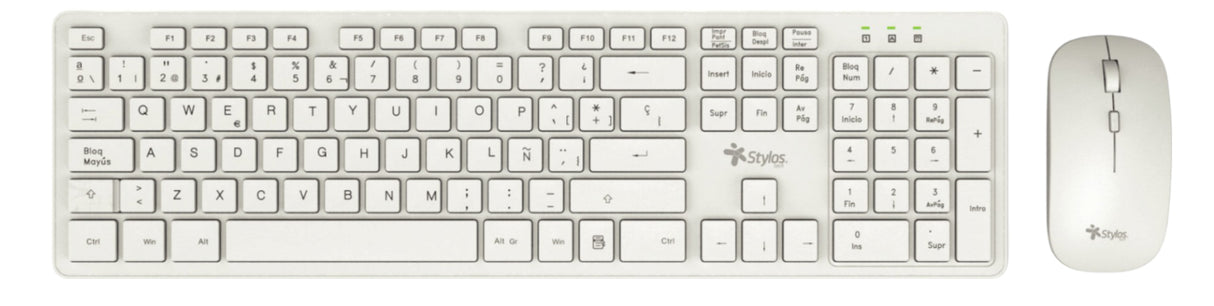 Stylos STPKTM5W teclado Ratón incluido Hogar / Oficina USB Español Blanco