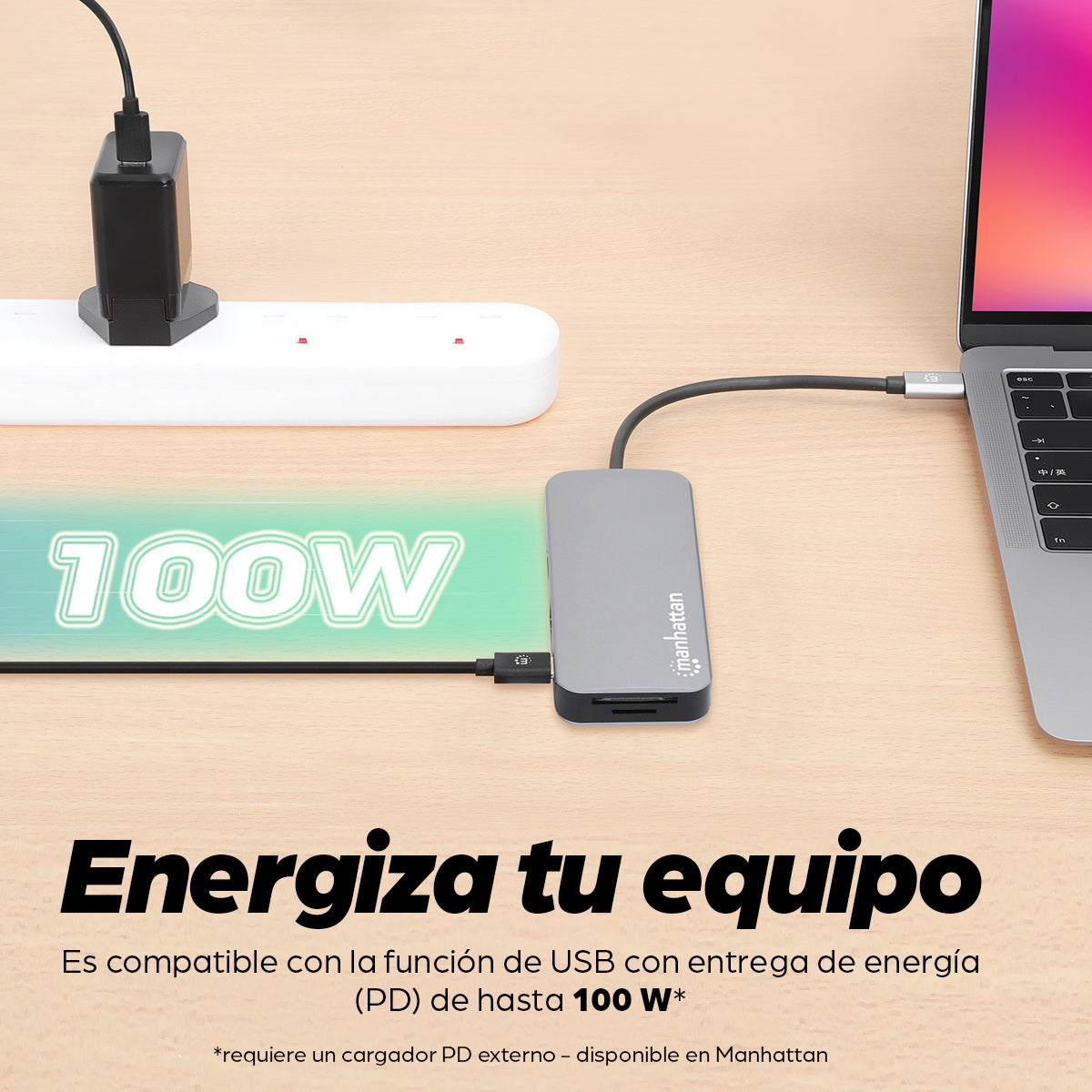 MANHATTAN Docking Station 130615, 4 Puertos USB, HDMI, Compatible con Windows