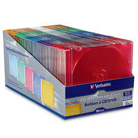 Verbatim 94178 fundas para discos ópticos Sobre para CD 1 discos Azul, Verde, Naranja, Rosa, Púrpura Plástico