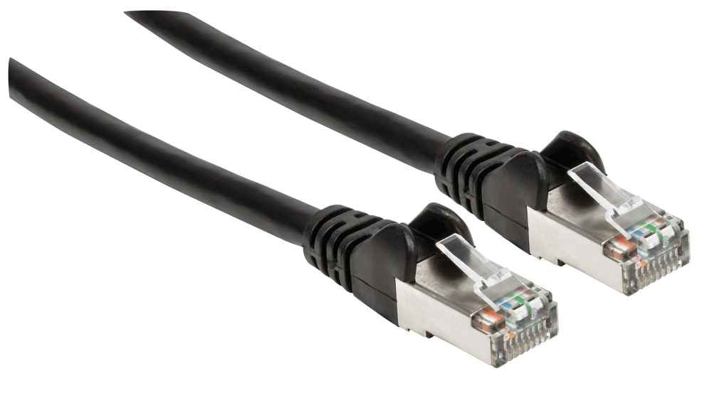 Intellinet Cable de Red Cat6a S/FTP, 30 cm, Negro Cable Negro 0,3 m Cat6a S/FTP (S-STP)