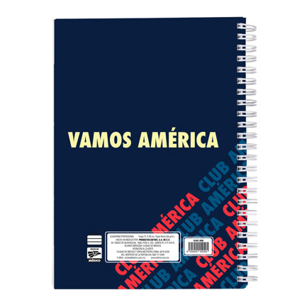 Cuaderno profesional Dietrix First Class pasta dura doble arillo 80 hojas raya Club America modelo CA azul