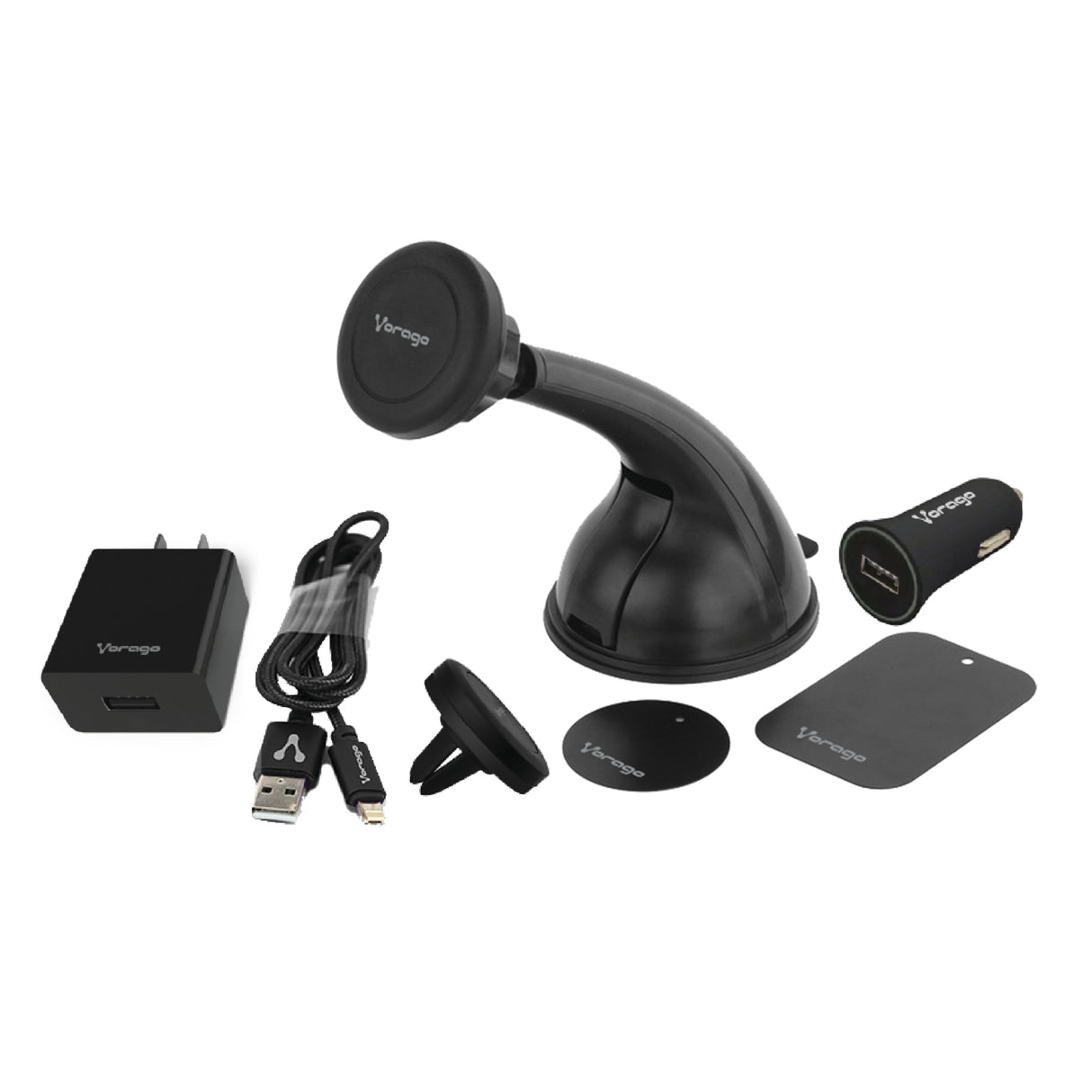Vorago MK-300 organizador para estación de carga Montaje en pared y sobremesa Negro