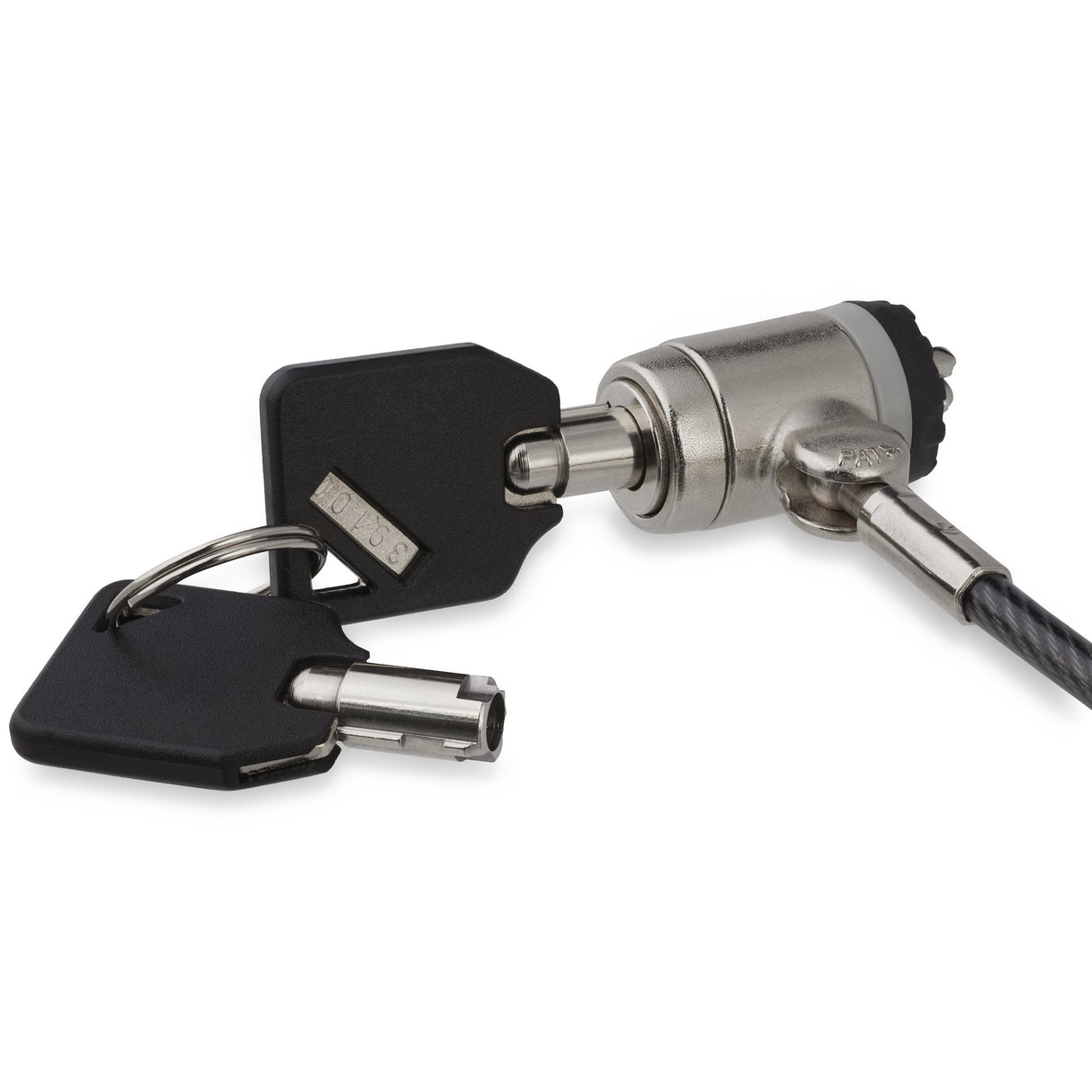 StarTech.com Candado con Cable para Portátil - con Traba de Ranura (Tipo K) - con Llave Cable Negro, Plata Portátil 2 llaves Kensington