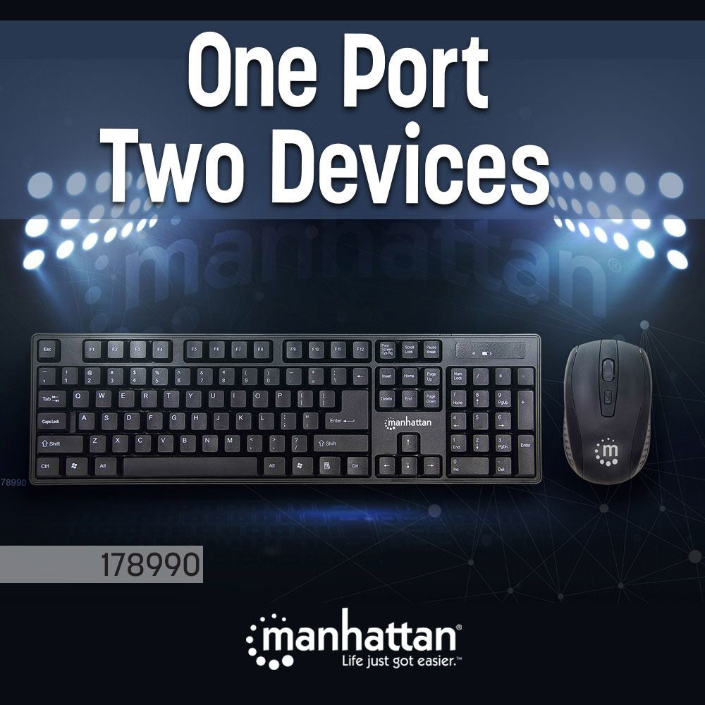 Manhattan 178990 Teclado Universal Inalámbrico RF inalámbrico Completo (100%)