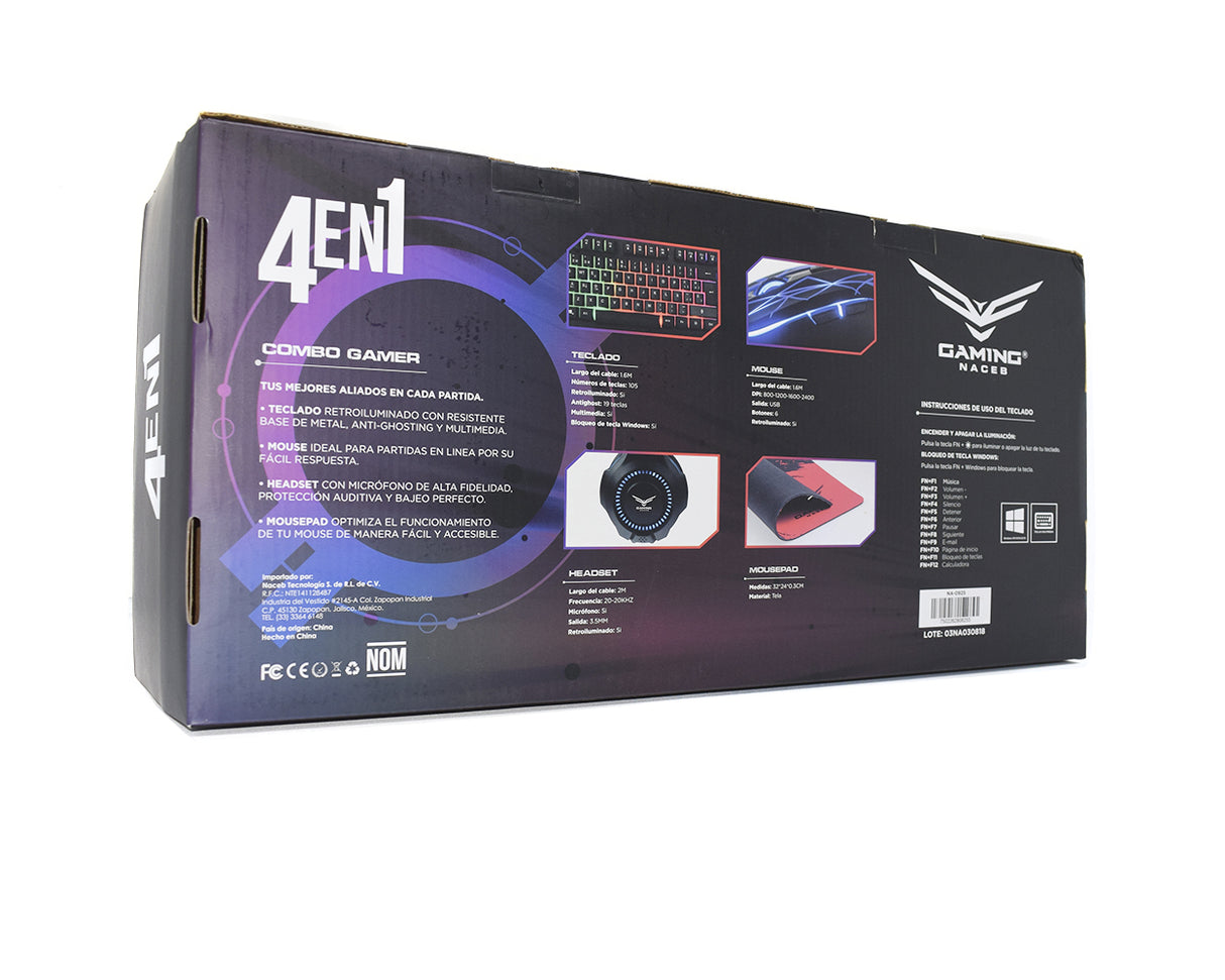 Kit Gamer Naceb Technology NA-0925, USB, Alámbrico, 2400 DPI