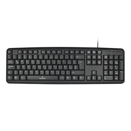 Perfect Choice PC-201038 teclado Hogar USB QWERTY Inglés Negro, Tamaño completo (100%), Alámbrico, Interruptor de membra