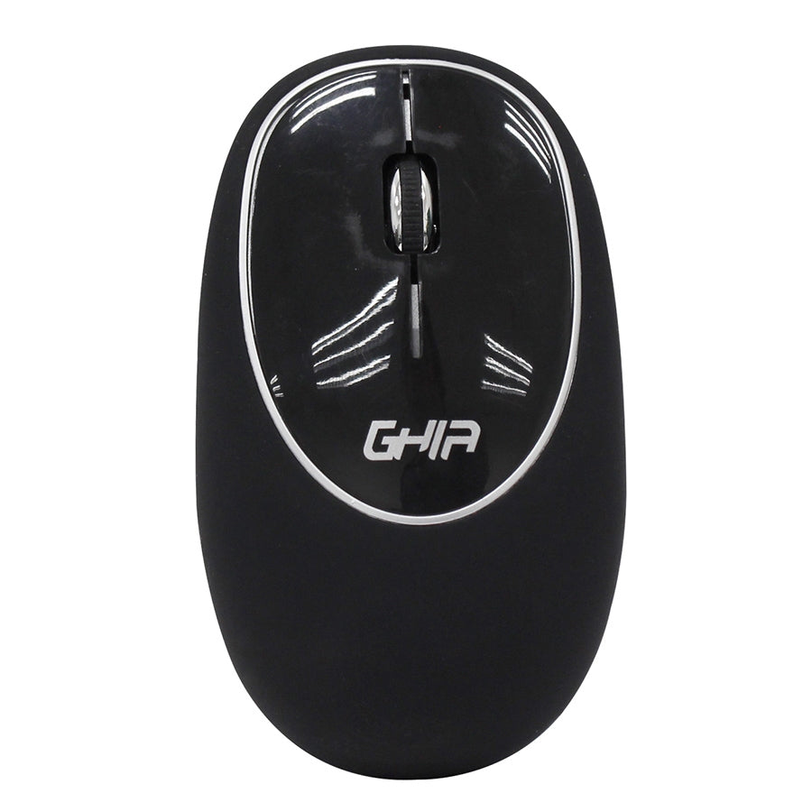 Ghia MS-1247 ratón Viajes Ambidiestro RF inalámbrico 1000 DPI, Negro, GT100NN