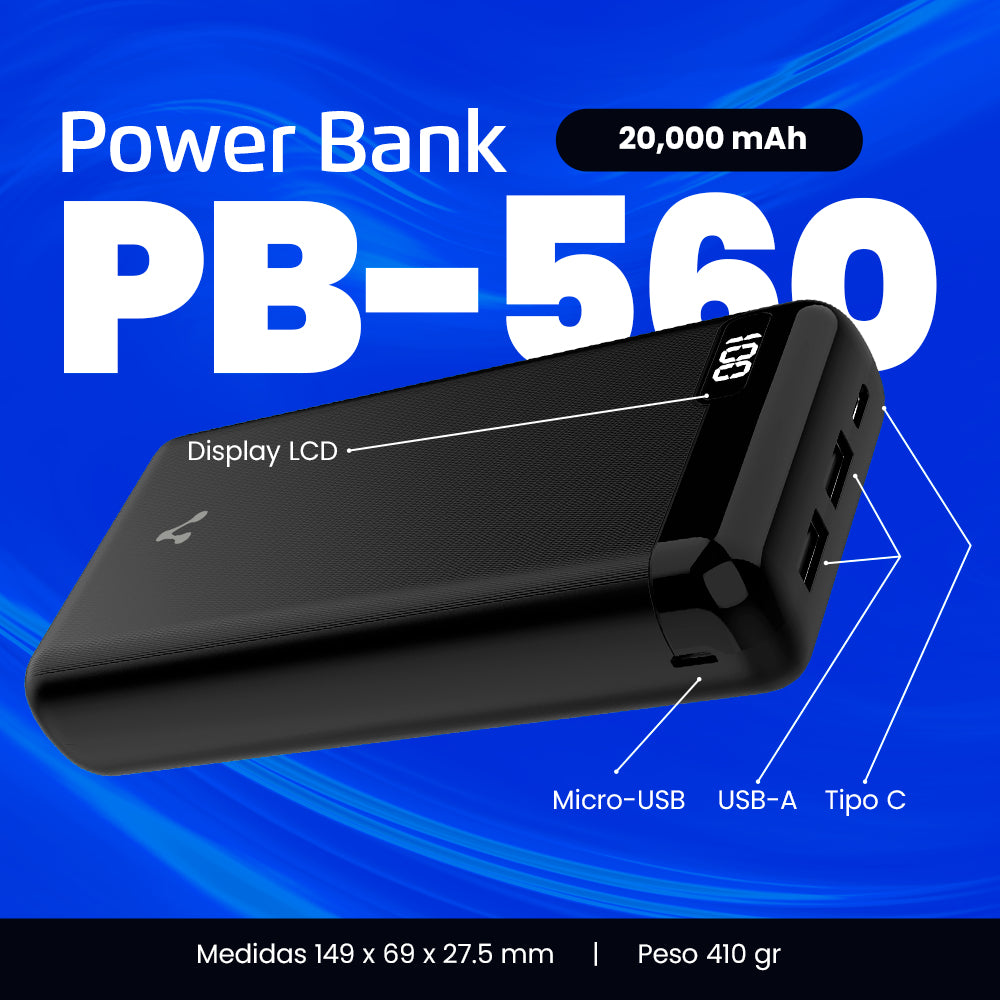 Vorago PB-560 Ión de litio 20000 mAh Negro