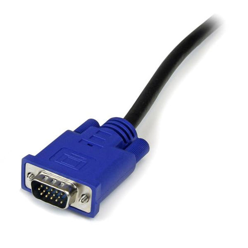 StarTech.com Cable KVM de 4,5m Ultra Delgado Todo en Uno VGA USB HD15 - 2 en 1 Cables para video, teclado y ratones (kvm