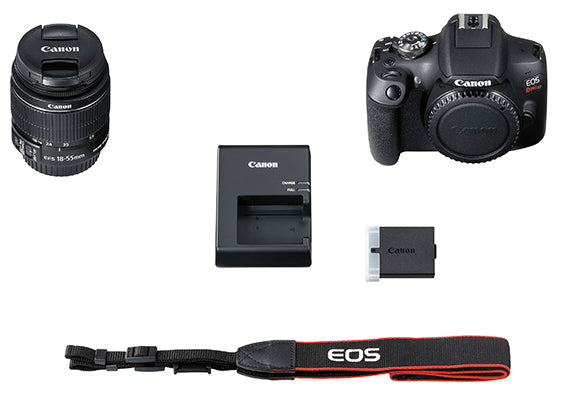 Canon EOS Rebel T7 EF-S 18-55mm IS II Kit Juego de cámara SLR 24.1 MP CMOS 6000 x 4000 Pixeles Negro, Full HD, 485 g