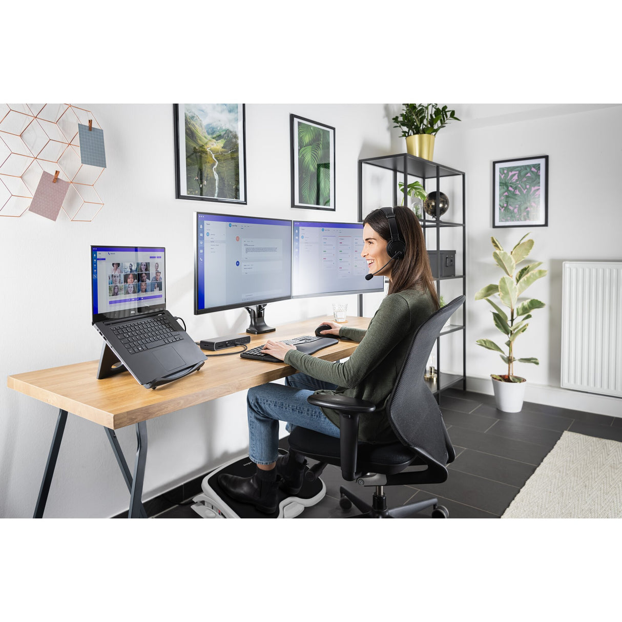 Kensington Brazo SmartFit de altura ajustable con un toque para dos monitores Soportes para monitores 2 9 kg Si