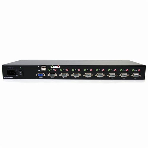 StarTech.com Conmutador Switch KVM 8 Puertos de Vídeo VGA HD15 USB 2.0 USB A y Audio - 1U Rack Estante Interruptores KVM