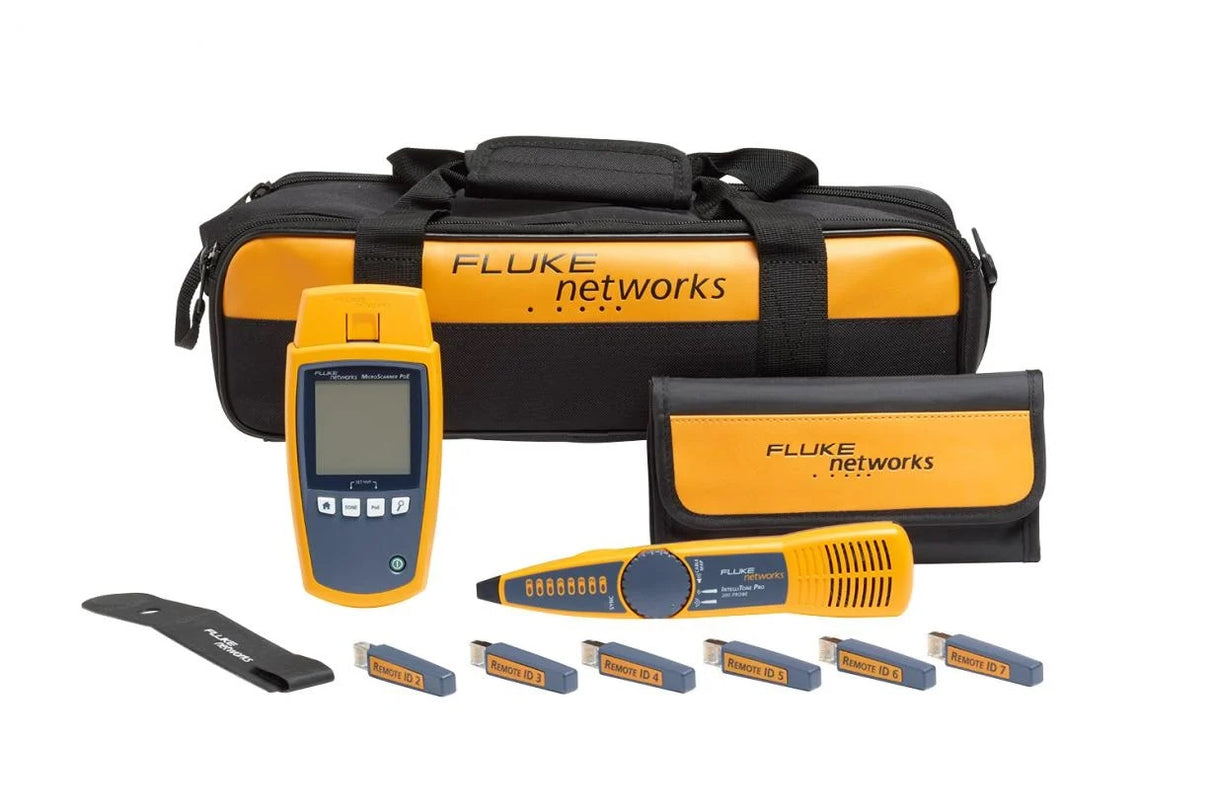 Fluke MicroScanner PoE Examinador PoE Negro, Azul, Amarillo, PoE testing, 460 m, LCD