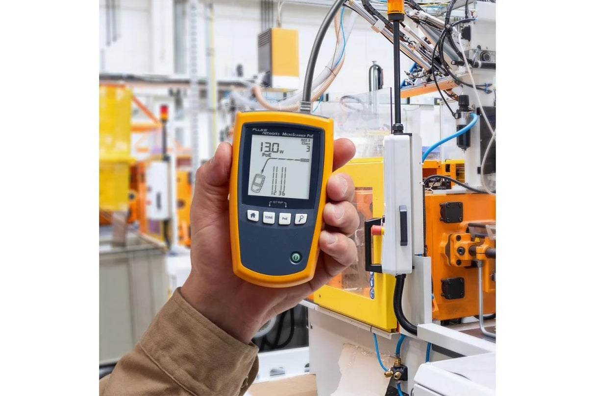Fluke MicroScanner PoE Comprobador de alimentación PoE Negro, Azul, Amarillo
