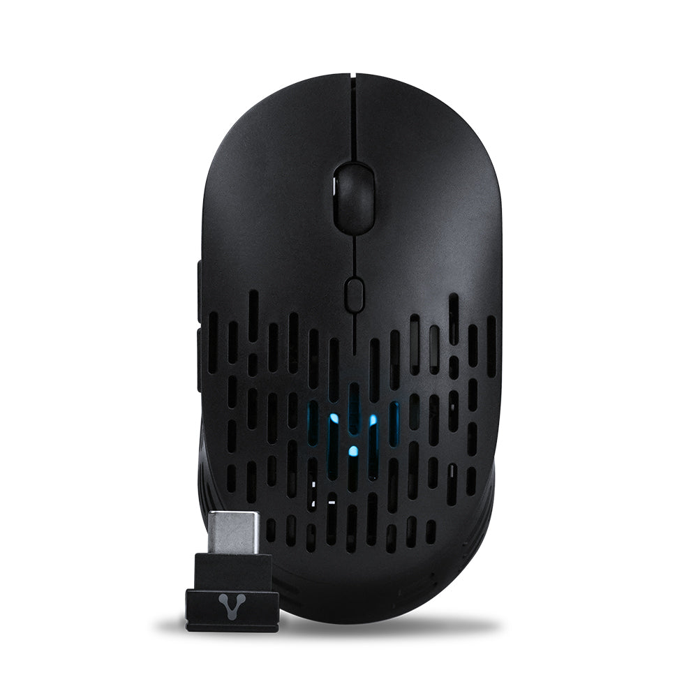 Vorago MO-208 ratón Diestro RF inalámbrico + bluetooth Óptico 2400 DPI, Negro