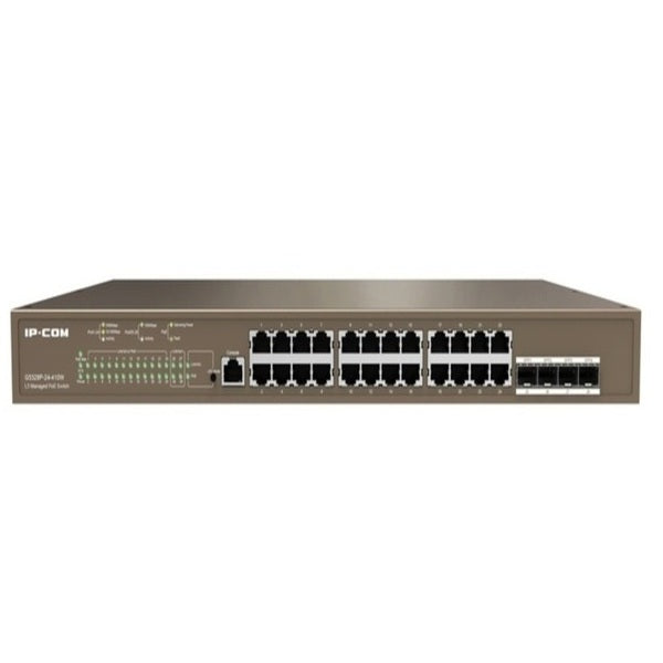 Switch Tenda IPCom 24P 10/100/1000 PoE AF/AT 370W L3, G5328P-24-410W, Montaje en Rack