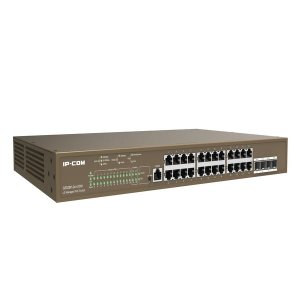 Switch Tenda IPCom 24P 10/100/1000 PoE AF/AT 370W L3, G5328P-24-410W, Montaje en Rack