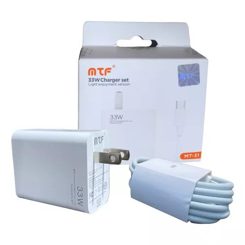 Xiaomi Cargador de Pared 33W USB A y USB C, 5V/3A, Blanco