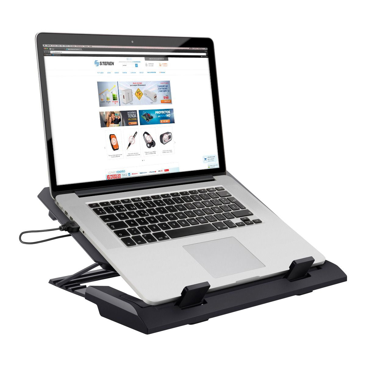 Steren COM-098 enfriador para laptop 43.2 cm (17") 2000 RPM, 2 pieza(s), 1500 RPM, 1500 RPM