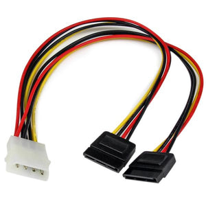 StarTech.com Adaptador Cable Divisor Molex 4 Pines a SATA - 2x Hembra SATA y 1x Macho LP4 Cables de alimentación interna