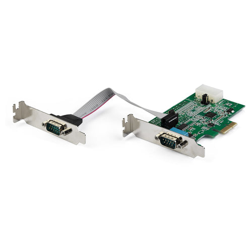 StarTech.com Tarjeta Adaptadora Serie PCI Express RS232 de 2 Puertos - Tarjeta Controladora Serie PCIe RS232 - PCIe a Se