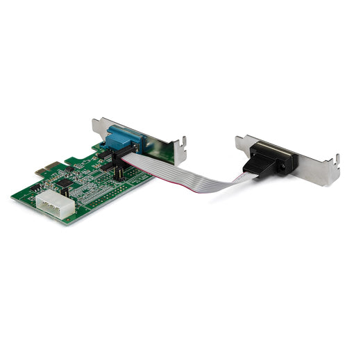 StarTech.com Tarjeta Adaptadora Serie PCI Express RS232 de 2 Puertos - Tarjeta Controladora Serie PCIe RS232 - PCIe a Se