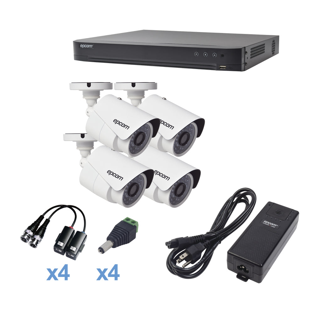 Epcom KEVTX8T4BW kit de videovigilancia Alámbrico 4 canales