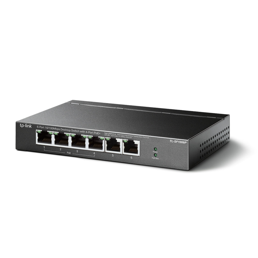 TP-Link TL-SF1006P dispositivo de redes No administrado 6 Fast Ethernet (10/100) IEEE 802.3af, IEEE 802.3at