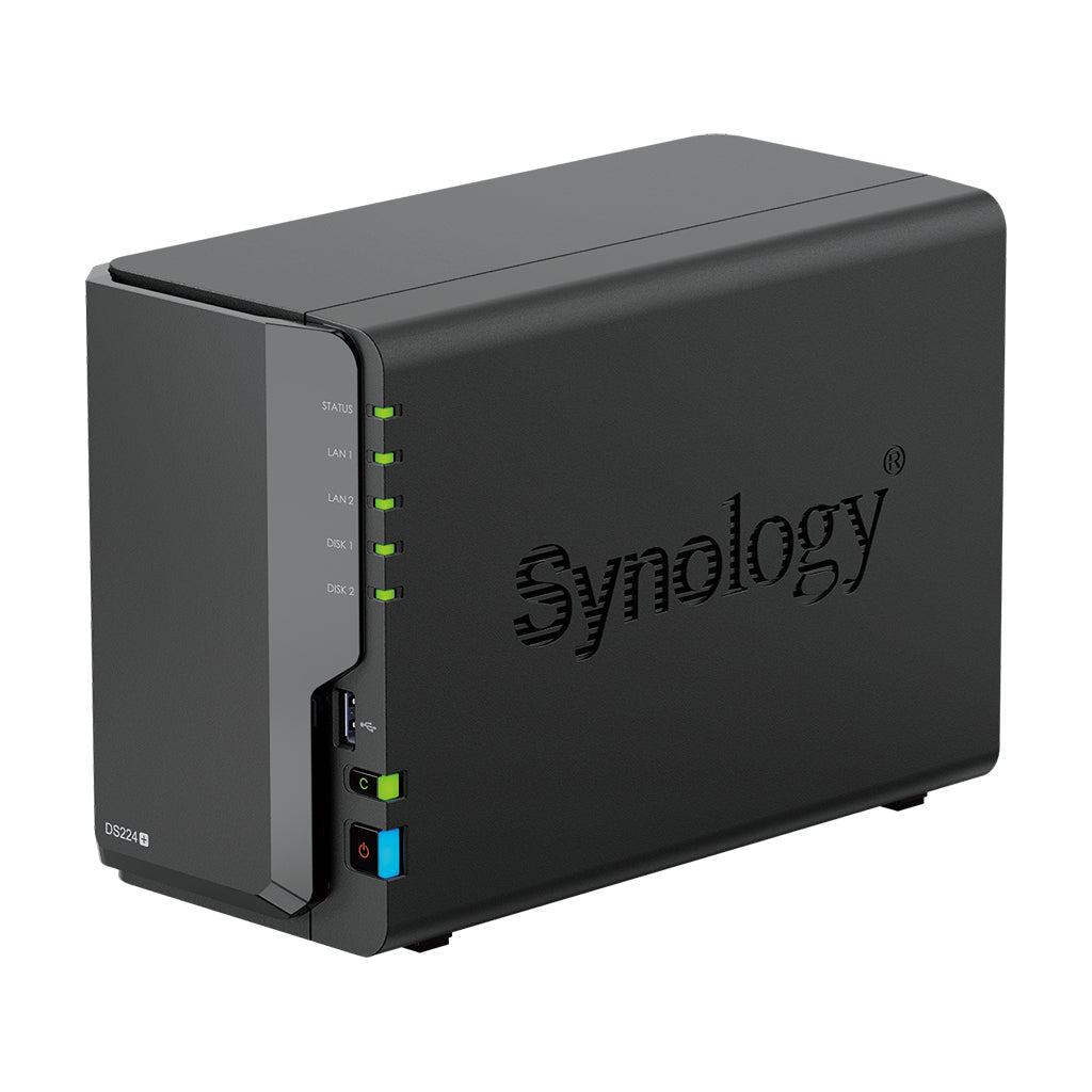 Synology DiskStation DS224+ servidor NAS o de almacenamiento Escritorio Intel® Celeron® J4125 2 GB DDR4 0 TB Negro