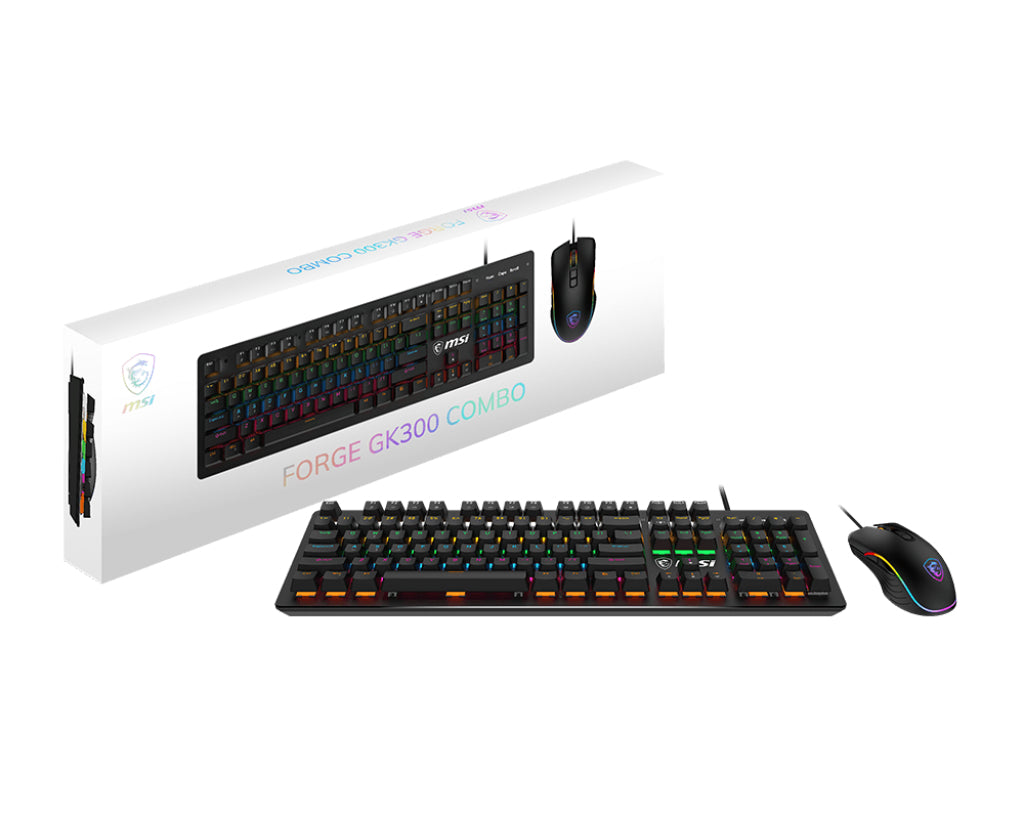 MSI FORGE GK300 COMBO BLUE Teclado Juego Alámbrico USB Interruptor mecánico
