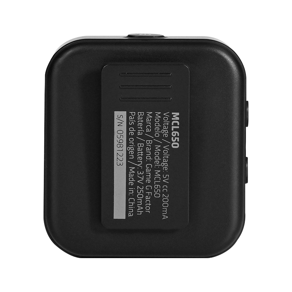 Kit 2 Microfonos Lavalier Game Factor USB 2.4GHz Cancelación de Ruido Negro
