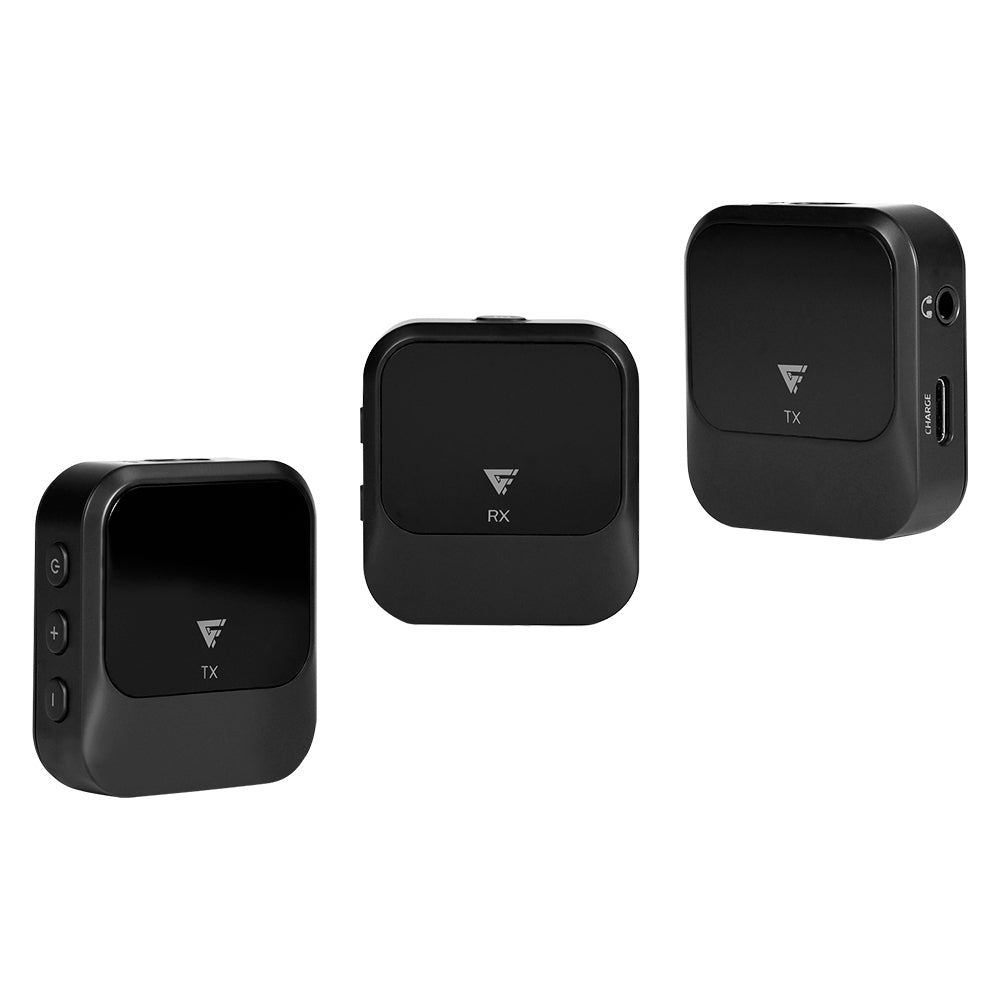 Kit 2 Microfonos Lavalier Game Factor USB 2.4GHz Cancelación de Ruido Negro