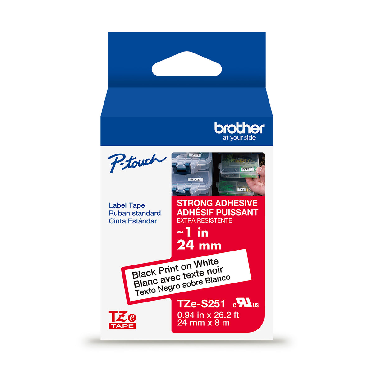 Brother TZES251G - Brother TZe-S251G cinta para impresora de etiquetas Negro sobre blanco