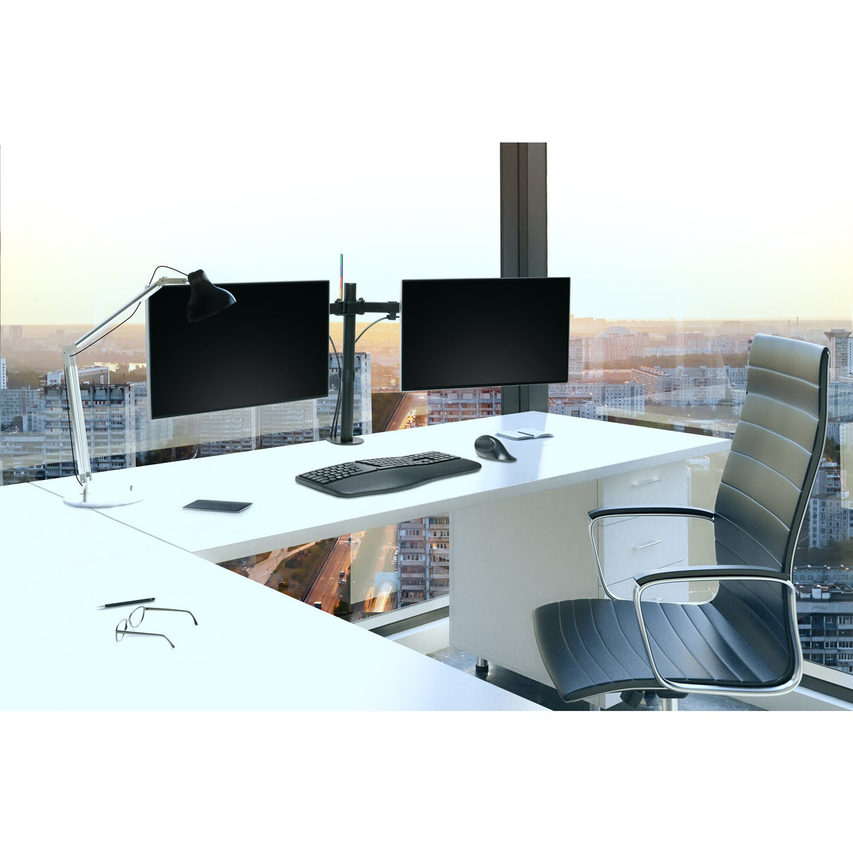 Kensington Brazo extensible SmartFit Ergo para dos monitores Monitor Negro