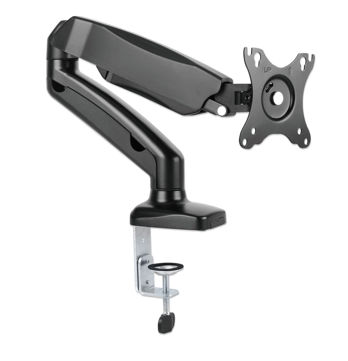 Manhattan Soporte de sobremesa para TV/monitores (Articulado con muelle), para pantallas de 13" a 27", fijación con abrazadera o por ojal, Compatibili