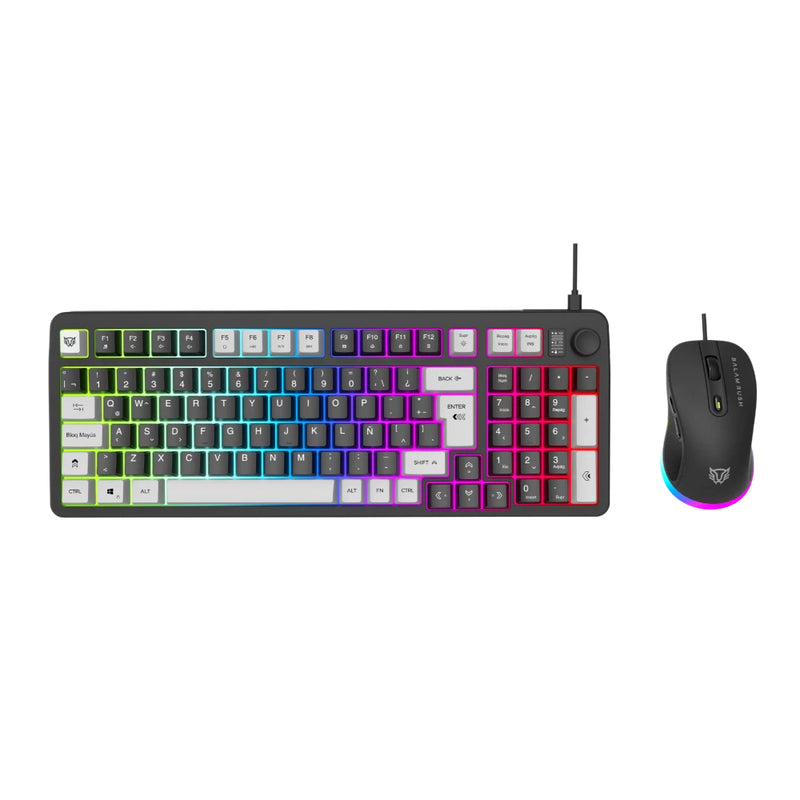 Combo Gamer BALAM RUSH 2 en 1 Alámbrico Squad Conquest KG515 / Teclado + Mouse / USB 2.0 / Mouse Óptico + 7200 DPI + Tec