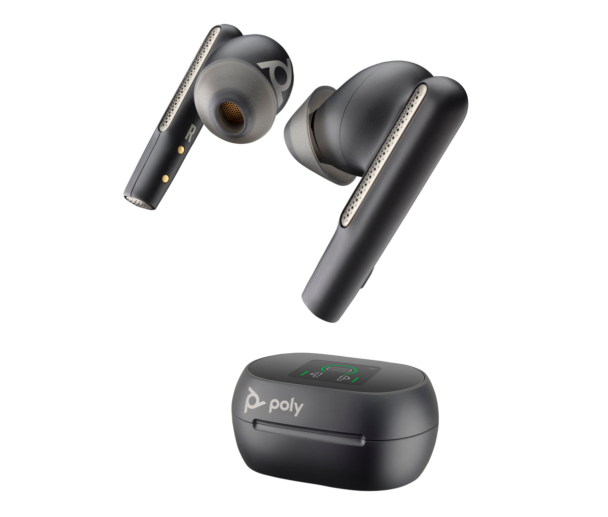 HP Poly Intrauriculares Poly Voyager Free 60+ UC color Negro Carbono +Adaptador USB-A BT700 +Estuche de carga con pantalla táctil Auriculares Auriculares Dentro de oído Llamadas/Música Binaural