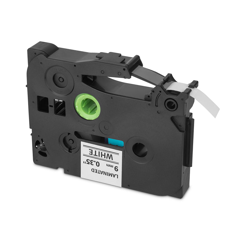 Qian QZE-221 cinta para impresora de etiquetas Negro sobre blanco TZe, Transparente, P-Touch labelers that print on 9mm