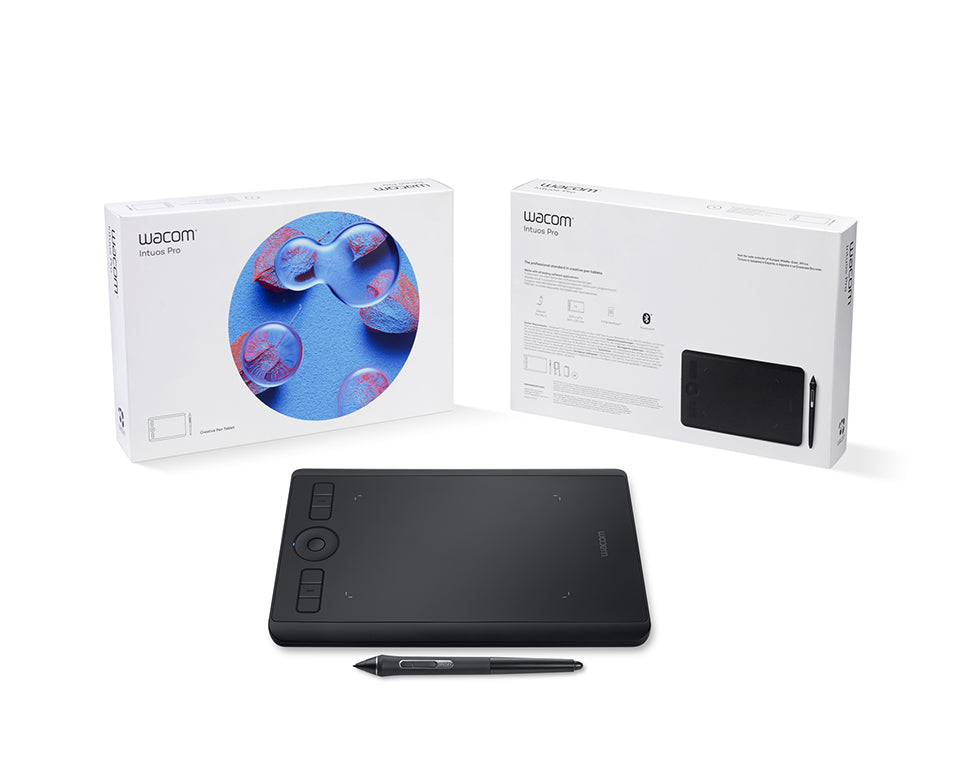 Wacom Intuos Pro (S) tableta gráfica Negro 5080 lpi 160 x 100 mm USB/Bluetooth, Inalámbrico, Pluma, Tocar