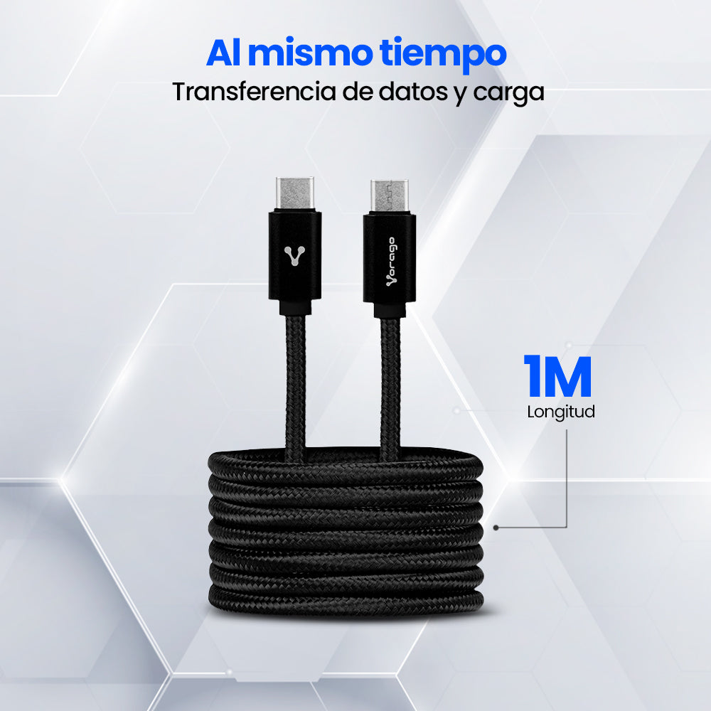 Vorago CAB-124-BK cable de transmisión Negro 1 m USB C