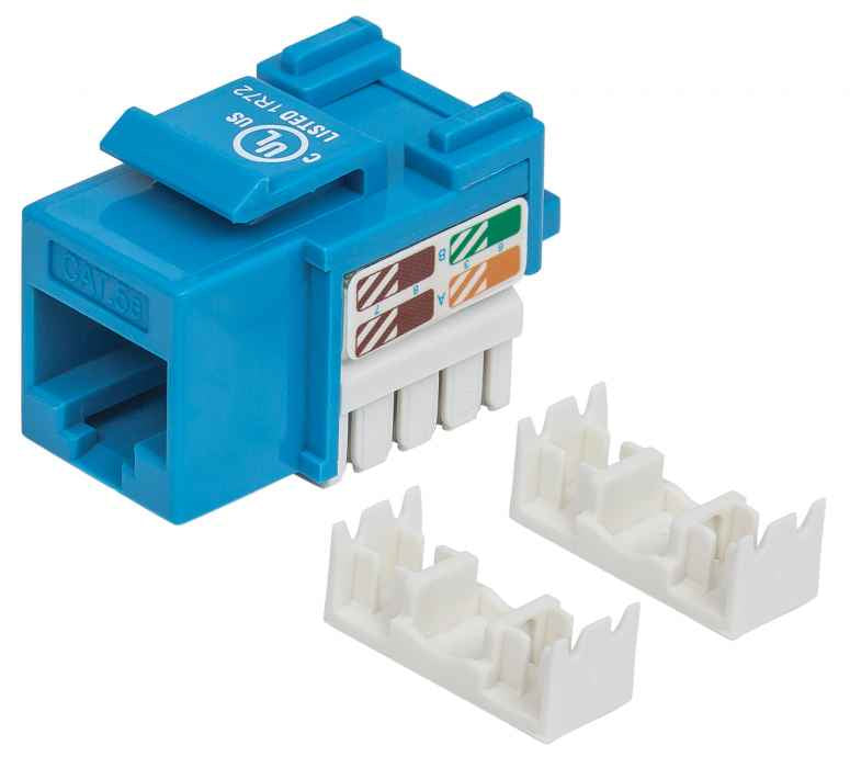Intellinet JACK RJ45 CAT5E KEYSTONE DE IMPACTO AZUL módulos de conectores de red Plano Azul RJ-45 Hembra