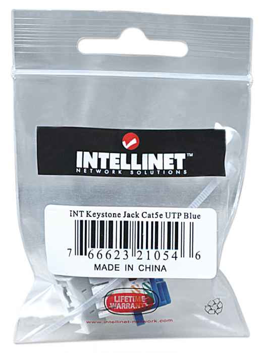 Intellinet JACK RJ45 CAT5E KEYSTONE DE IMPACTO AZUL módulos de conectores de red Plano Azul RJ-45 Hembra