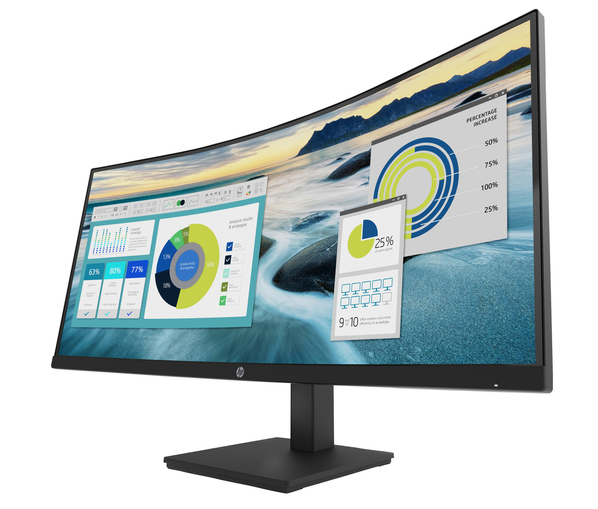 HP Monitor curvo P34hc G4 WQHD USB-C, 3440 x 1440 Pixeles, Wide Quad HD, LCD