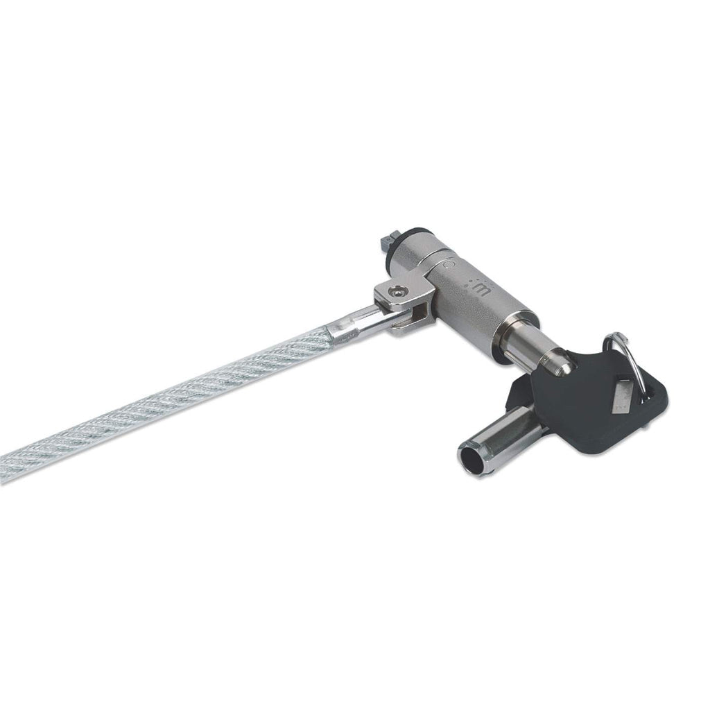 Manhattan Candado de Seguridad Wedge N17 para Portátiles Cable Metálico Portátil Llave Kensington