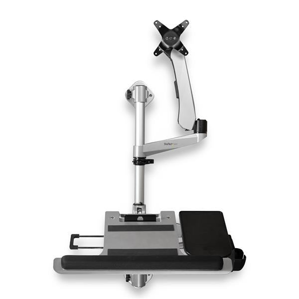 StarTech.com Estación de Trabajo de Montaje en Pared - para 1 Monitor - Premium estaciones de trabajo sentado o de pie Pared Plata 1 33 cm (13")