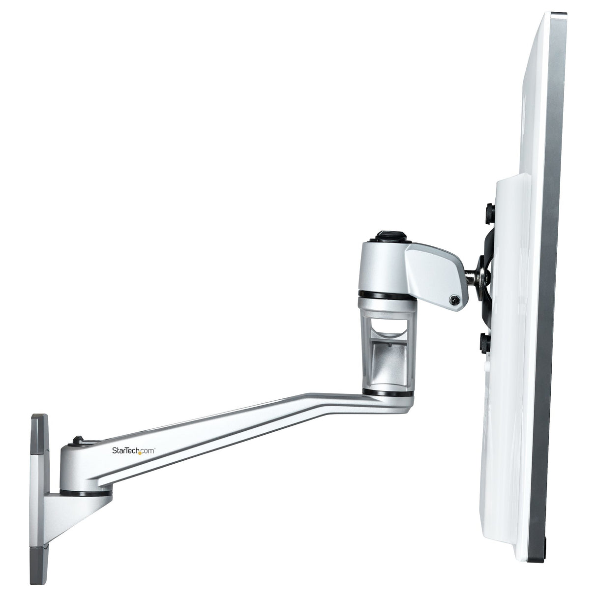 StarTech.com Brazo de Montaje en Pared para Soporte de Monitores VESA hasta 30" - con Brazo Articulado de 52cm - Premium Monitor Plata