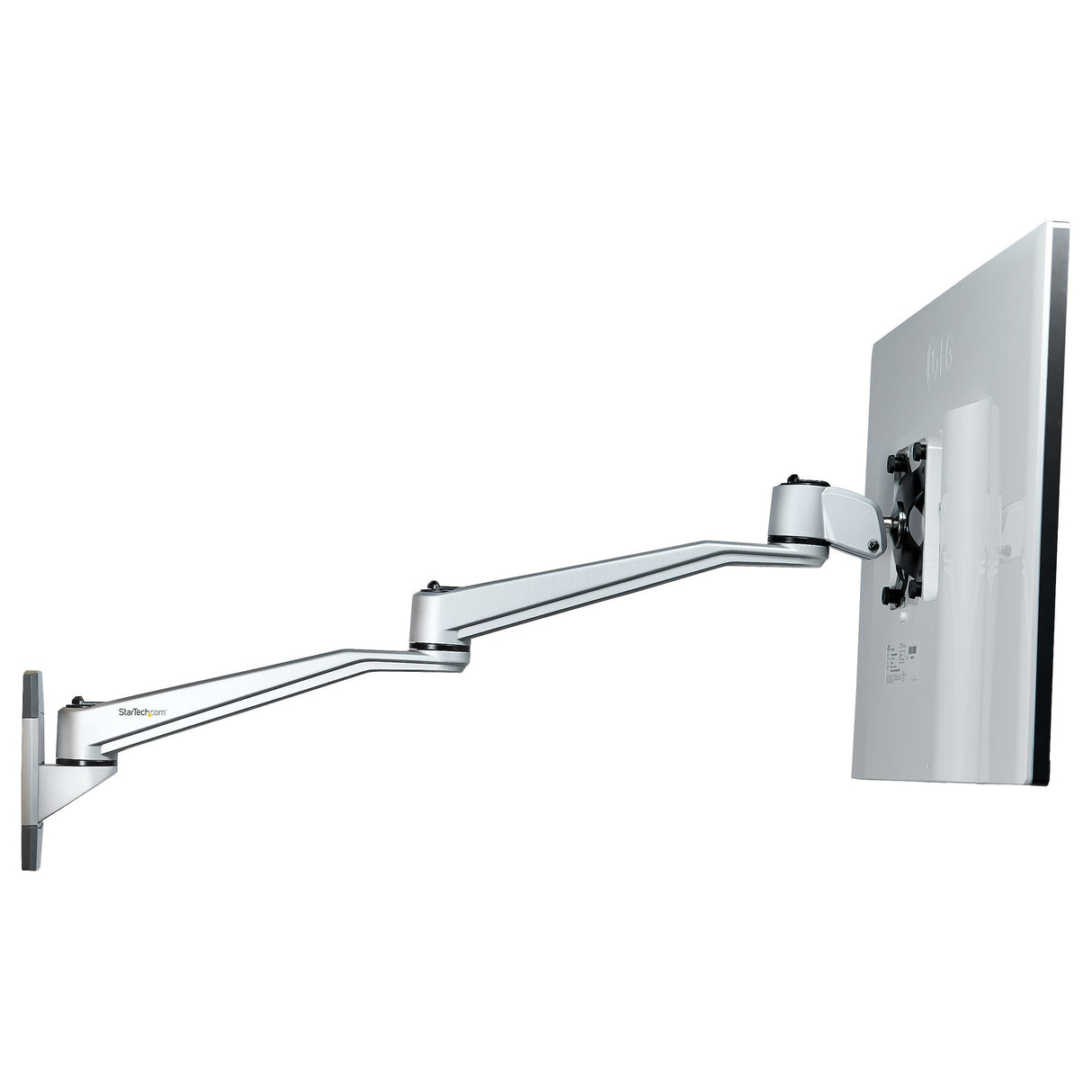 StarTech.com Brazo de Montaje en Pared para Soporte de Monitores VESA hasta 30" - con Brazo Articulado de 52cm - Premium Monitor Plata