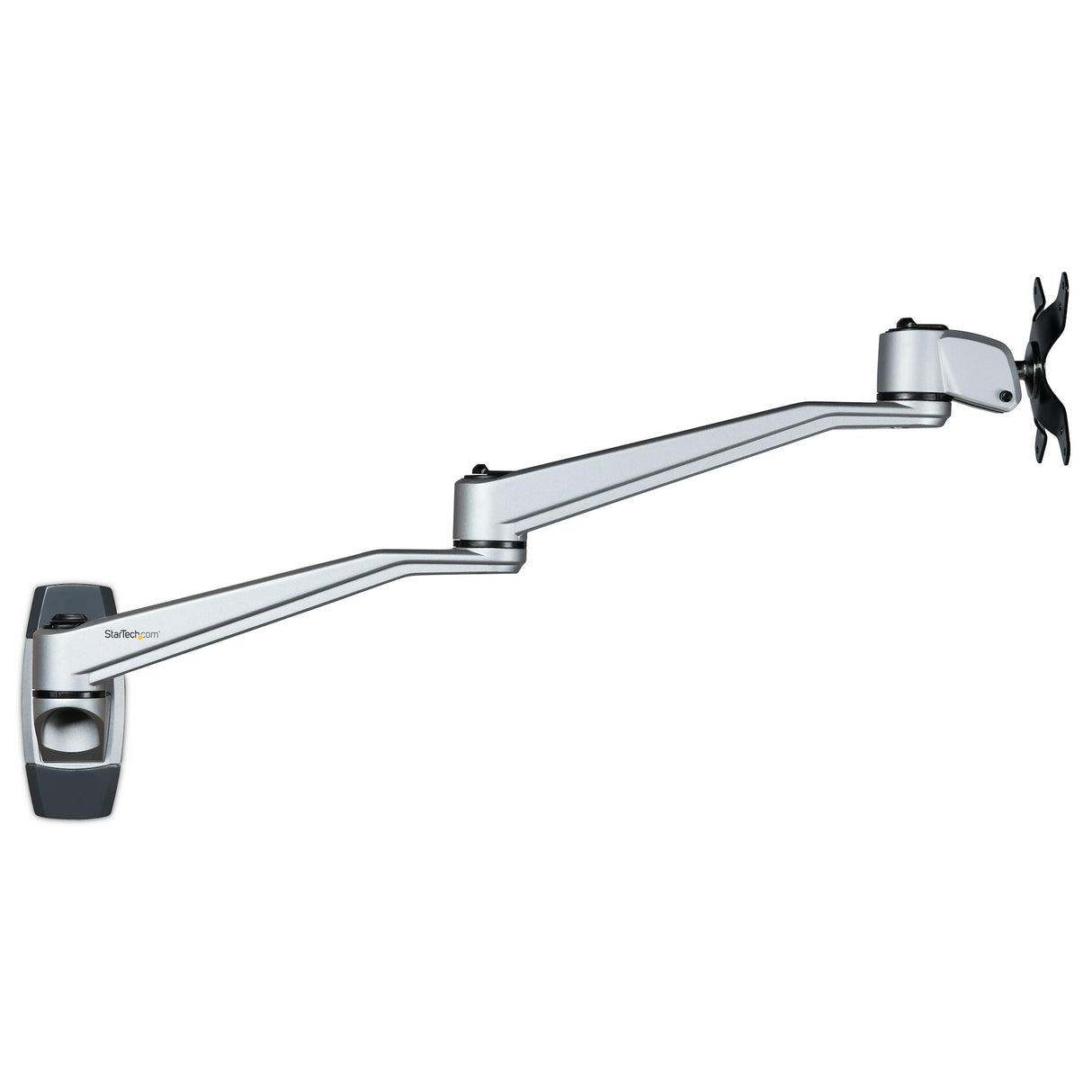 StarTech.com Brazo de Montaje en Pared para Soporte de Monitores VESA hasta 30" - con Brazo Articulado de 52cm - Premium Monitor Plata